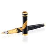 black gold feather stilou