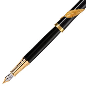 Black Gold Feather Stilou