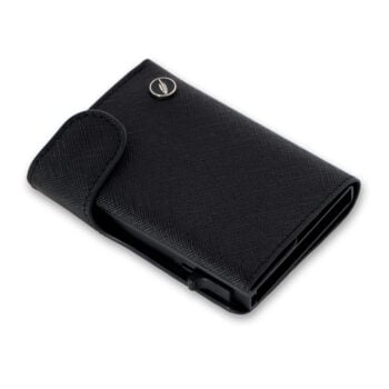 Port-card Black Compact Piele Naturala