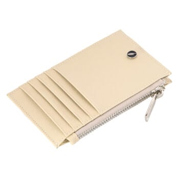 Port-card Ivory Zipper Piele Naturala
