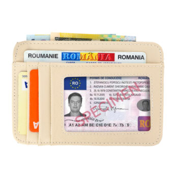 Port-card Ivory Piele Naturala