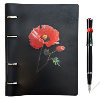 set agendă 2026 + stilou floare de mac