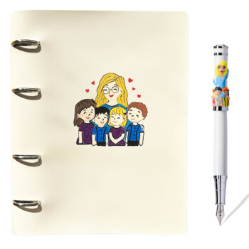 set agendă + stilou school class