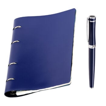 set agendă ivory 2026 piele naturală + stilou white sidef